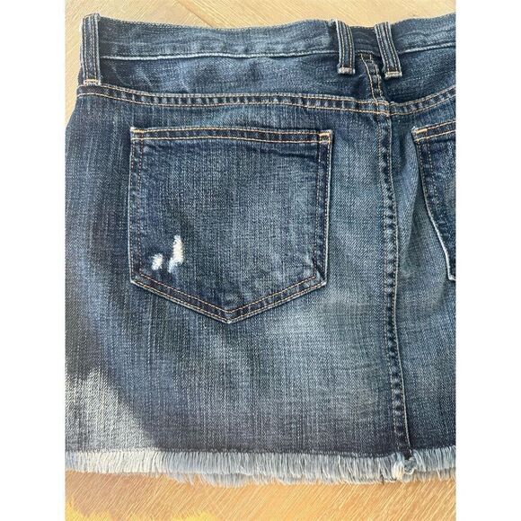 Current/Elliott Women's Size 31 Blue Distressed Mini Skirt Frayed Hem - Picture 9 of 10